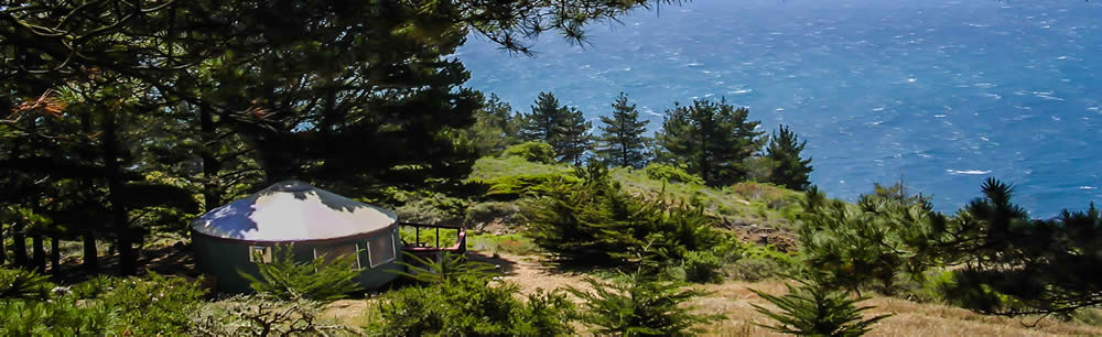 Yurts on Pacific coast